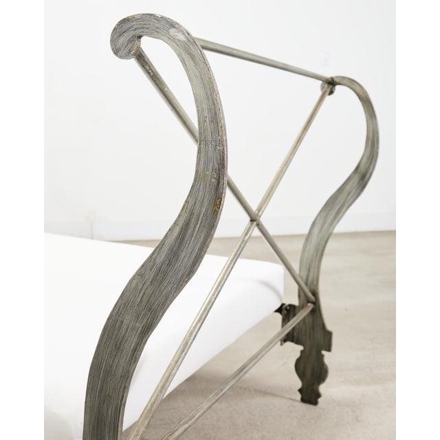French Neoclassical Directoire Style Iron Sleigh-Form Daybed For Sale - Image 10 of 18