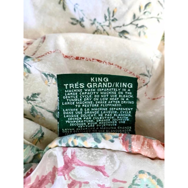 Vintage Ralph Lauren Villandry Floral Urn King Comforter Cover Cotton Sateen 450 Tc 92” X 107” For Sale In Miami - Image 6 of 12