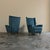 Blue Italian Petrol Blue Lounge Chairs, 1950s, Set of 2 For Sale - Image 8 of 8