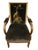 Vintage velvet upholstered gorgeous armchair with a painted dancer on the back. This gorgeous armchair features a painted...