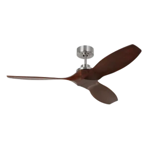 Visual Comfort Fan Collins 52" Ceiling Fan in Brushed Steel and Dark Walnut