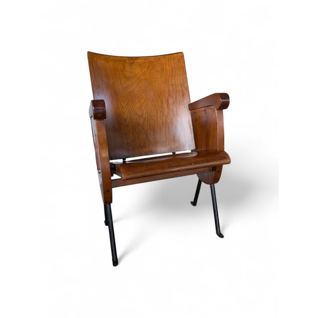 Black Vintage Beech Cinema Chair, 1950s For Sale - Image 8 of 8