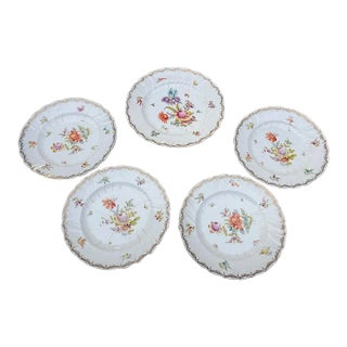 1970s Collection of Saxonia German Floral Plates- Set of 5 For Sale
