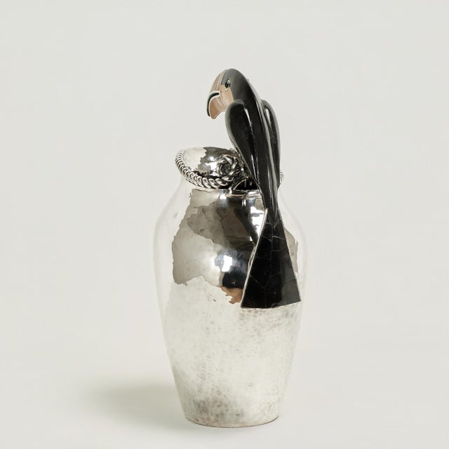 Mid-Century Modern Mid Century Silver Plate Pitcher With Toucan Handle by Emilia Castillo For Sale - Image 3 of 9