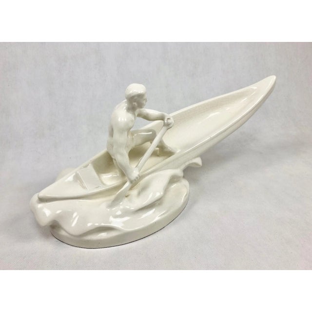 Ceramic Figure of Canoeist from Jihokera Bechyně, Czechoslovakia, 1960s For Sale - Image 6 of 11