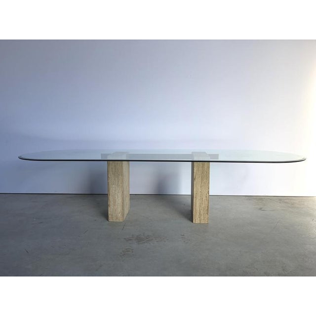 Large Vintage Travertine Dining Table from Artedi, 1970s For Sale - Image 9 of 12