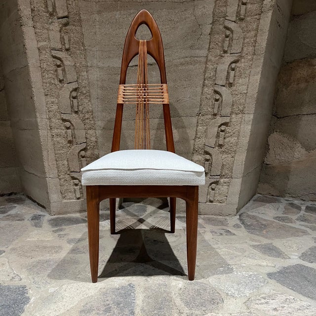 1950s Vintage Dining Chairs in Mahogany and Cane - Set of 6 For Sale - Image 10 of 13