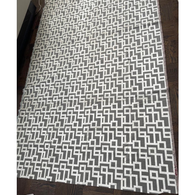 Textile Kravet Couture Greek Key Diva Gray Epingle 3+y Fabric For Sale - Image 7 of 13