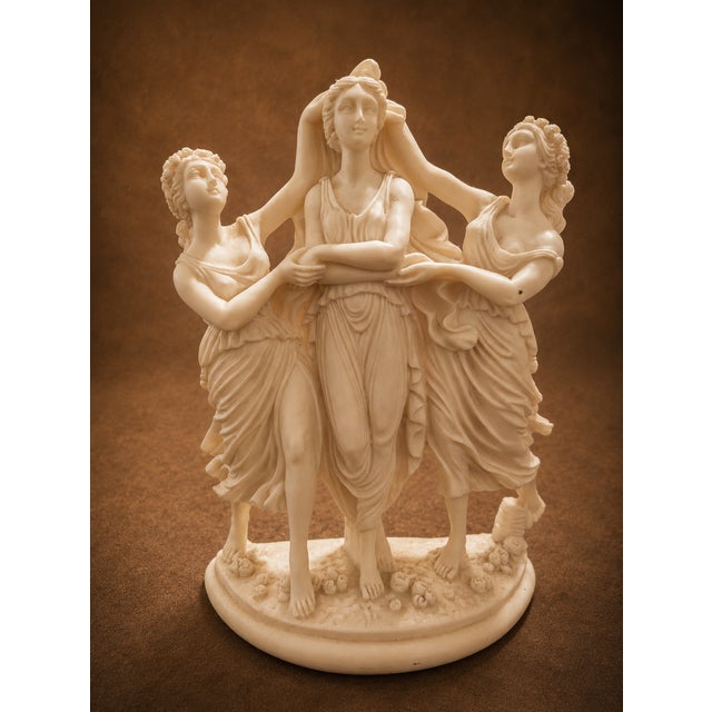 Celebrate timeless Italian artistry with this vintage "Le Tre Grazie" (The Three Graces) sculpture designed by Alfonso...