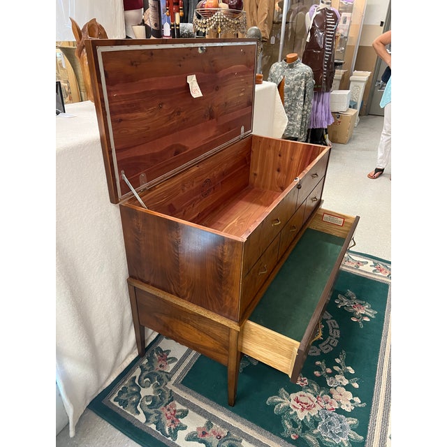 1960s MidCentury Modern Lane Cedar Chest With Drawer for Storage in