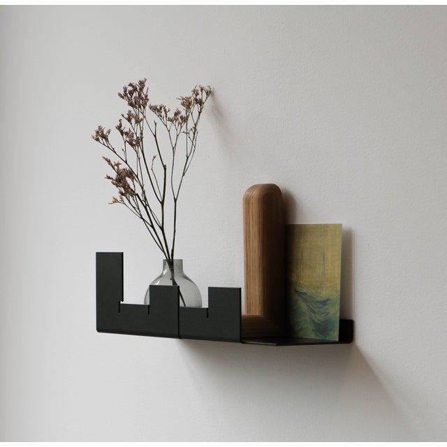 Metal NVMD City Floating Shelf in Black Steel from EMKO, Set of 2 For Sale - Image 7 of 15