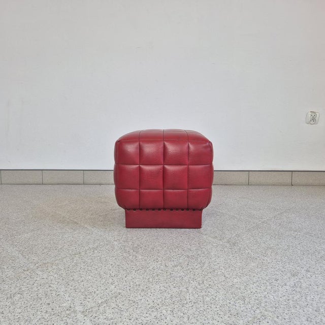 Mid-Century Cubist Ottoman, 1960s, in Very Good conditions. Designed 1960 to 1969