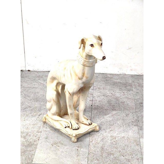 Ceramic Greyhound Sculpture, 1960s For Sale - Image 6 of 12
