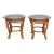 Bamboo, Rattan and Glass Side Tables, a Pair For Sale