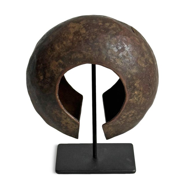 Late 19th Century Antique African Mbole Copper Anklet Currency on Stand For Sale - Image 5 of 8