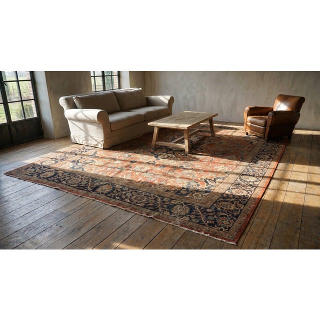 Great Red Rust Color With Medallion Floral Patters Desing Century Persian Sultanabad Rug For Sale - Image 13 of 15