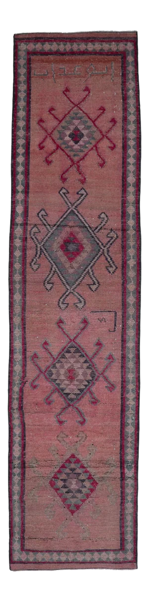 Vintage Turkish Hand-Knotted Runner Rug