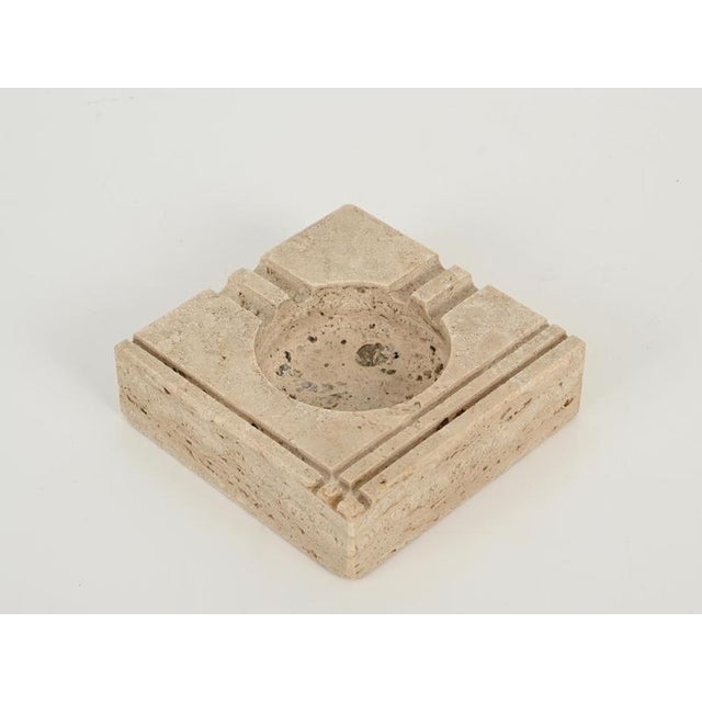 Mid-Century Modern Square Travertine and Marble Ashtray by Mannelli, 1970s For Sale - Image 12 of 14