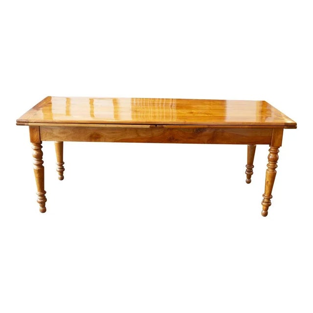 19th Century Biedermeier Country House Cherrywood Extendable Table For Sale - Image 9 of 9