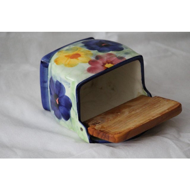 Flower Decor Ceramic Salt Box, 1950s For Sale - Image 16 of 18