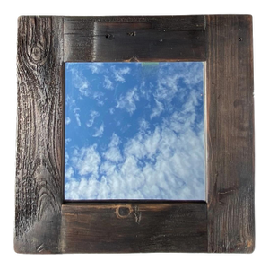 Vintage Barn Wood Mirror Dark Stain Real Wood
