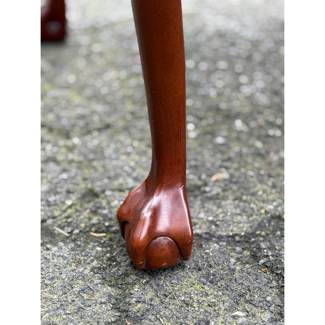 Wood Early 21st Century Flame Mahogany Ball and Claw End Table For Sale - Image 7 of 10