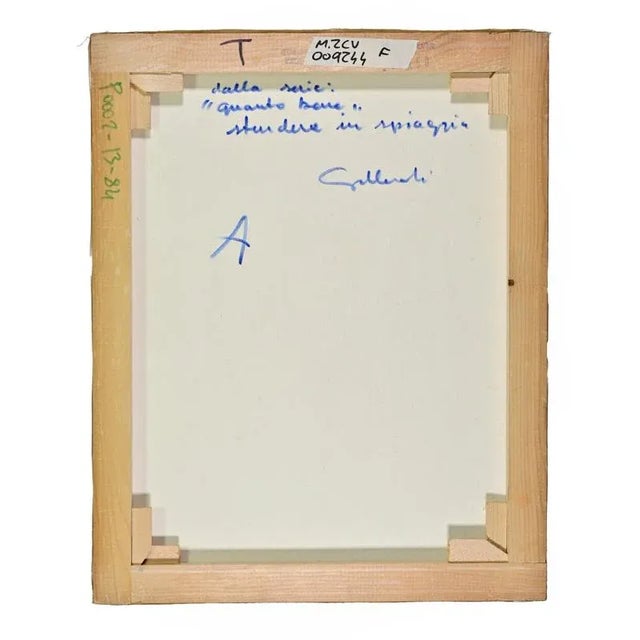 1970s Alberto Gallerati, How Good It Is to Lay Out, Oil on Canvas, 1970s For Sale - Image 5 of 6