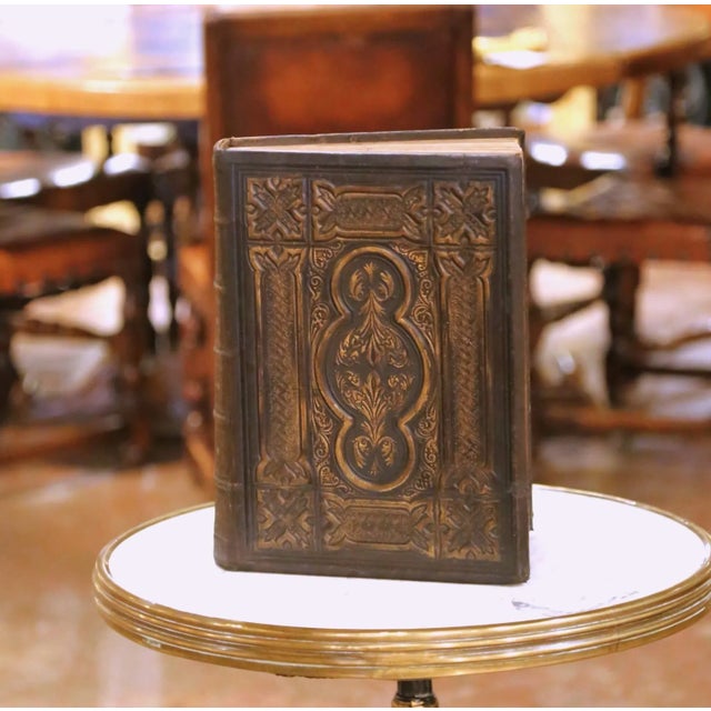 19th Century English Victorian Illustrated National Family Bible With Gilt Pages For Sale - Image 4 of 11