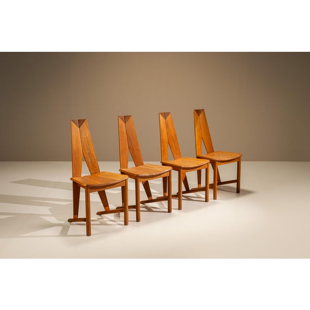 Mid-Century Modern Vintage Model FCH 1A Dining Chairs by Søren Nissen & Ebbe Gehl for Seltz, France, 1980s, Set of 4 For Sale - Image 3 of 14