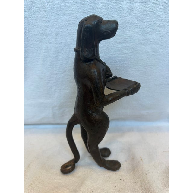 Metal 1930s Cast Iron Hound Dog Small Butler For Sale - Image 7 of 10