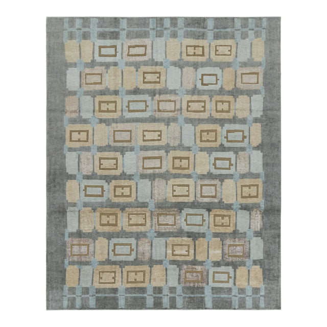Rug & Kilim’s Scandinavian Style Rug in Gray With Multicolor Geometric Patterns For Sale