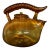 2000s Amber Blown Glass Small Teapot For Sale