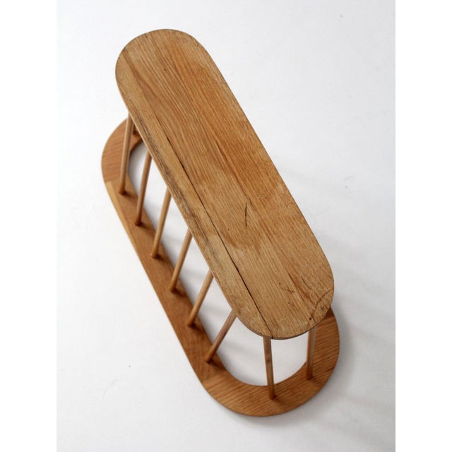 Brown Mid-Century Wood Magazine Rack For Sale - Image 8 of 11