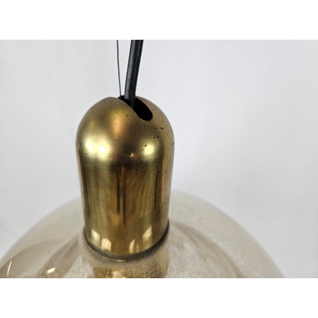 Italian Pendant Light in Pulegoso Glass, 1970s For Sale - Image 8 of 18