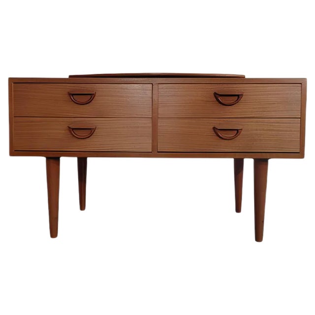 Danish Teak Chest of Drawers with Rotatable Tray, 1960s For Sale