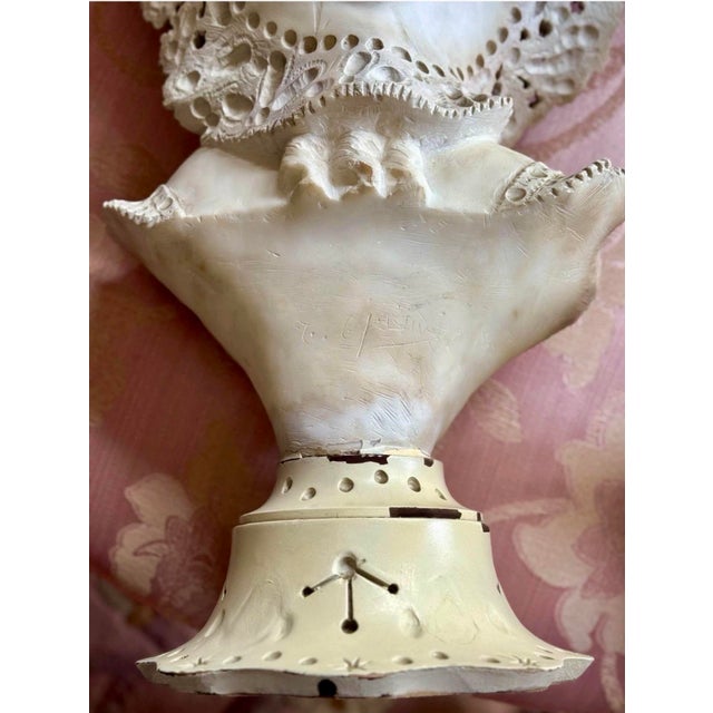 Late 19th Century Antique Italian Carved Alabaster Female Bust, Aldolfo Cipriani For Sale - Image 5 of 9