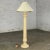 Beige Late 20th Century Column Floor Lamp With Faux Travertine Plaster Finish & Original White Coolie Shade For Sale - Image 8 of 12
