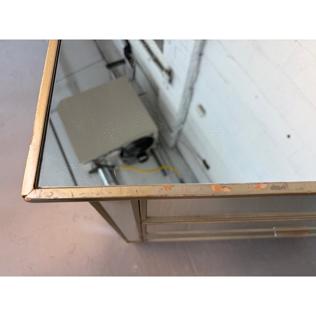 Hollywood Regency Style Mirrored Three- Drawer Dressers, A Pair For Sale - Image 11 of 17