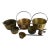 Lot of 7 Vintage Brass Pots, Cauldrons, Ladle For Sale