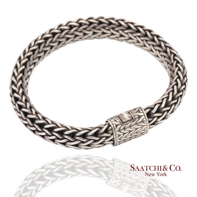 Silver John Hardy Sterling Silver Woven Chain Bracelet For Sale - Image 8 of 14