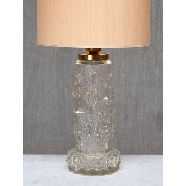 1960s Table Lamp in Glass and Silk by Henrik Blomqvist for Stilarmatur Tranås, Sweden, 1960s For Sale - Image 5 of 11