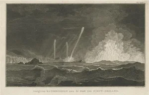 Pasteur, Three Whirlwinds and a Ship Off the Coast of New Zealand, 1803, Print