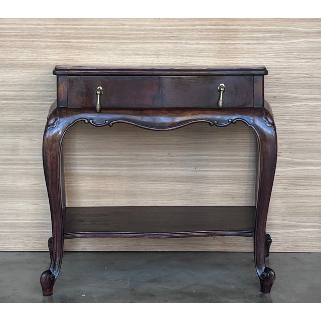 French Nightstands with Drawers and Cabriole Legs, 1910, Set of 2 For Sale - Image 4 of 14