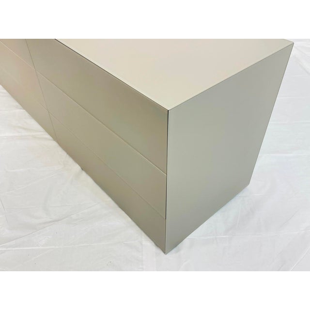 Glas Italia Modern Gray Glass 6 Drawer Dresser Credenza, Made in Italy For Sale - Image 17 of 18