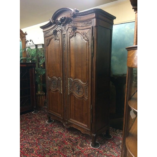 Antique Oak Wardrobe, French Style Wardrobe For Sale - Image 16 of 17