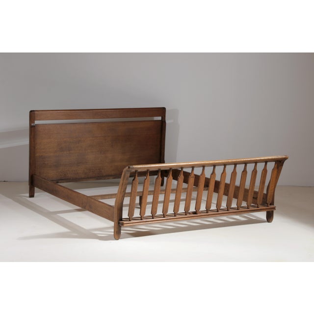 Bed Frame in Oak by Guillerme et Chambron for Votre Maison, 1970s For Sale - Image 12 of 12