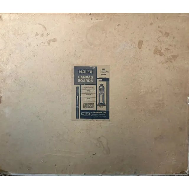 Paint Mid Century European Painting - Sun Over a City For Sale - Image 7 of 8