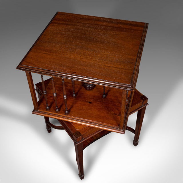 Brown 1910's Antique Revolving Bookcase For Sale - Image 8 of 8