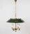1960s Empire Bouillotte Brass Chandelier With Green Tole Shade For Sale - Image 6 of 14