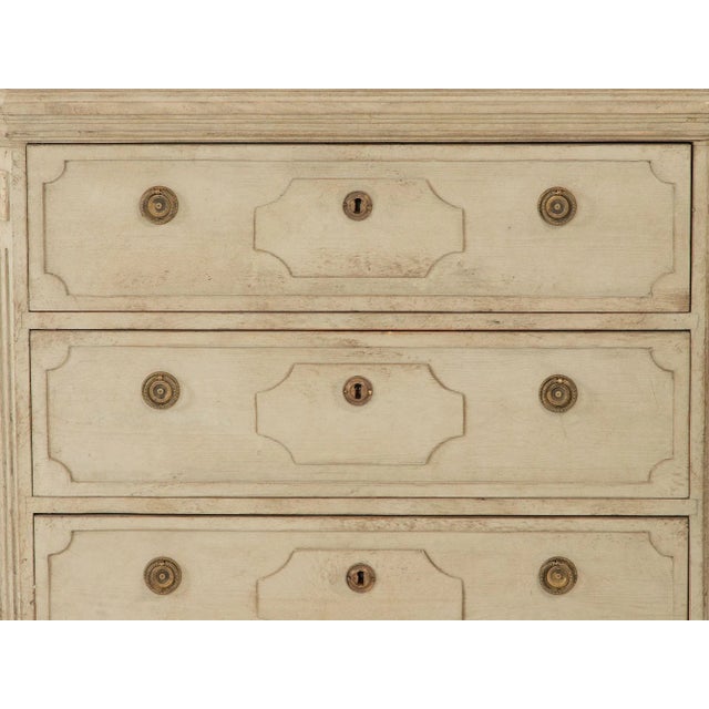 Gray Gustavian Style Pine Chests of Drawers - A Pair For Sale - Image 8 of 11